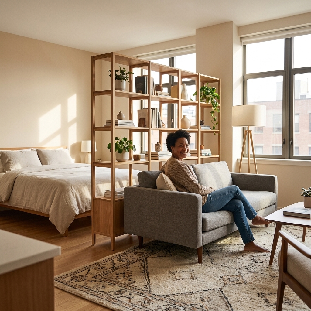 How to Divide a Studio Apartment Without Building Walls