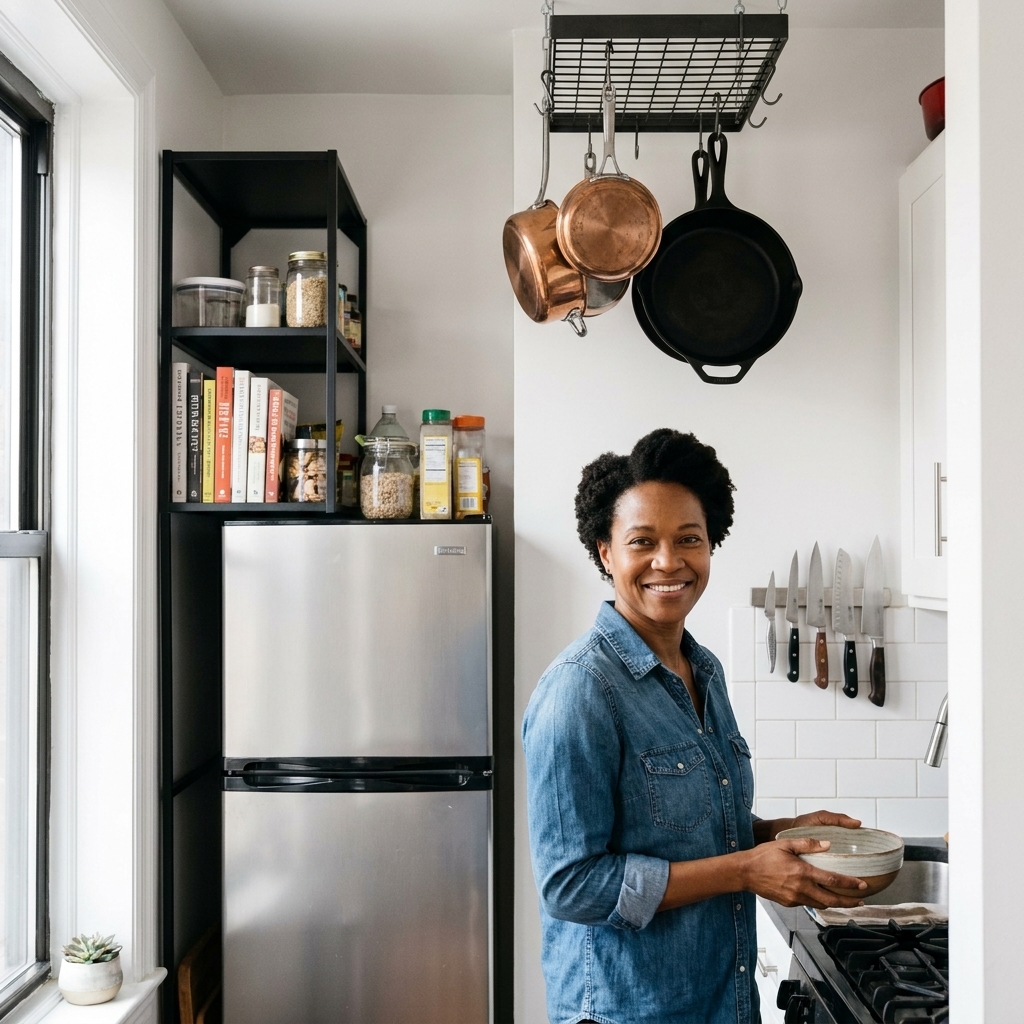 Maximize Vertical Space in a Studio Kitchen